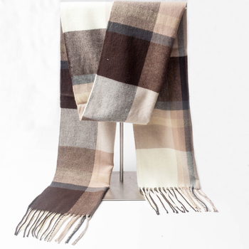 Több színben kapható, őszi-téli férfi sál műkasmírból, vastag, brit kockás, sál pároknak, ajándék