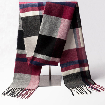 Több színben kapható, őszi-téli férfi sál műkasmírból, vastag, brit kockás, sál pároknak, ajándék