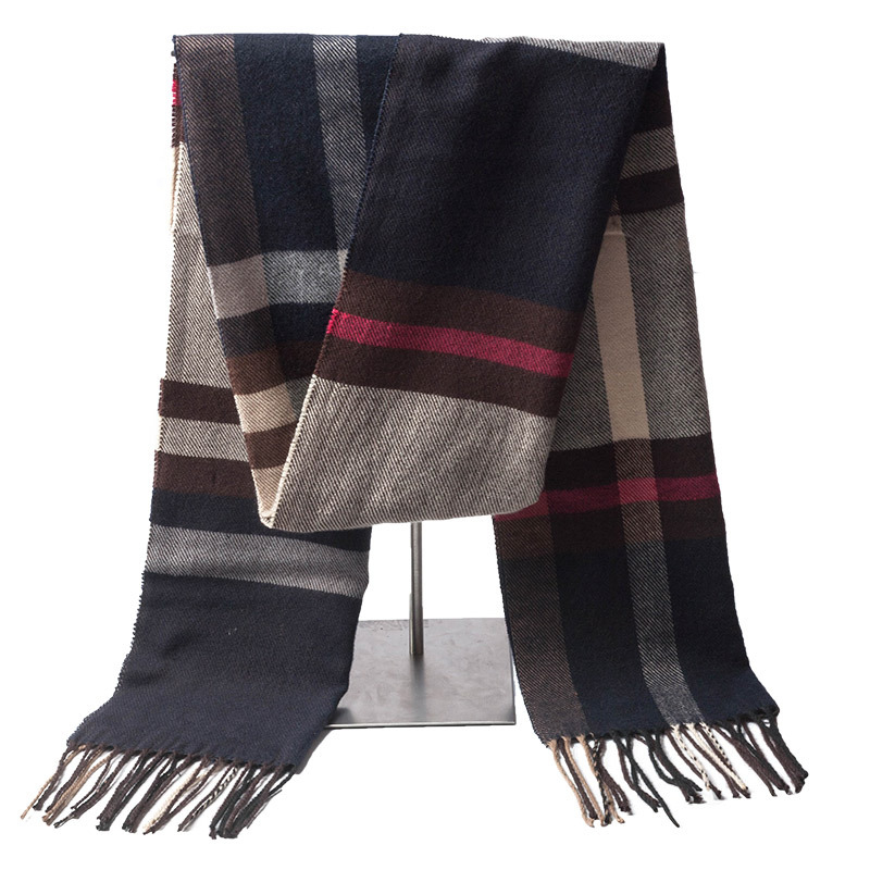 Több színben kapható, őszi-téli férfi sál műkasmírból, vastag, brit kockás, sál pároknak, ajándék