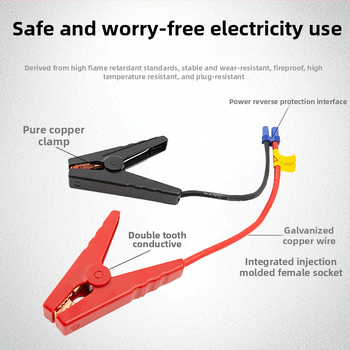 EC5 jungtis akumuliatoriaus užvedimui su silikoniniu klipu – automobiliams, įprastas ilgis