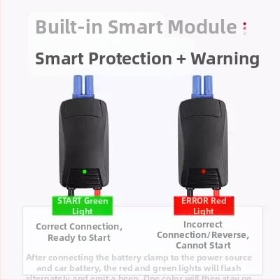 Automobilio avarinio užvedimo klemės, 12V, 5 prievadai, anti-alarm, su išmaniais laidais