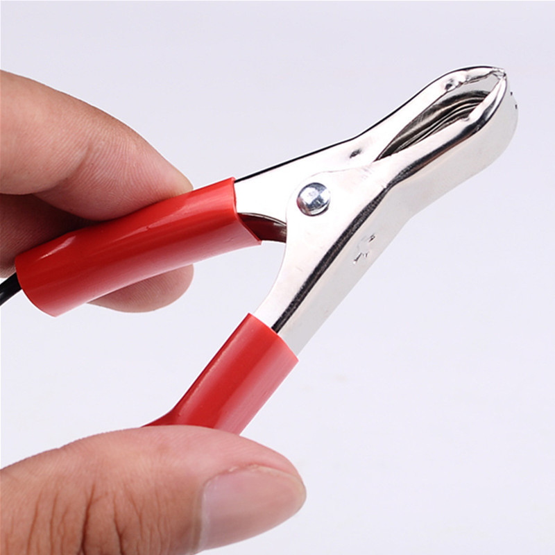 Automobilio baterijos klemos kabelis 1,35 m, vario ir geležies konstrukcija, maitinimas iš baterijos