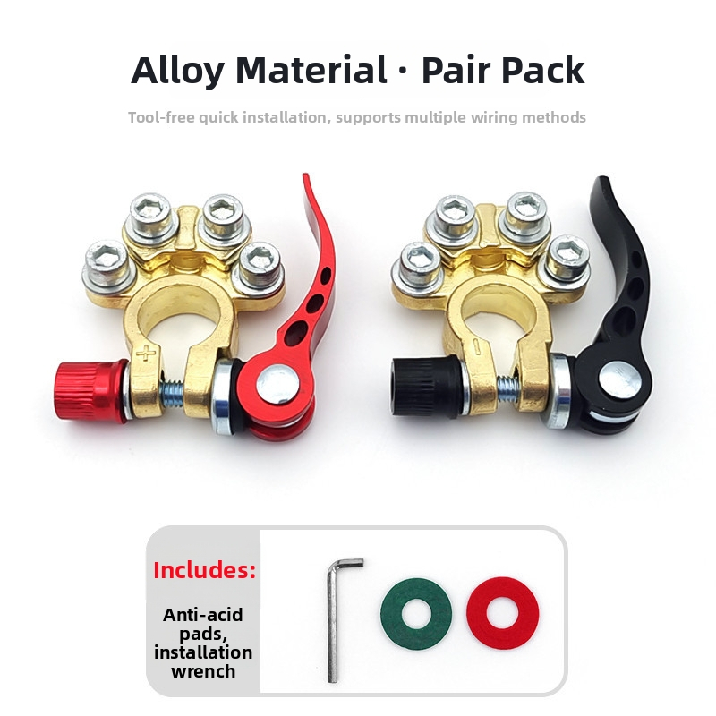 Žalvarinis akumuliatoriaus terminalo spaustukas, 1 pora, laidų jungimui, taikymo diapazonas 45-200