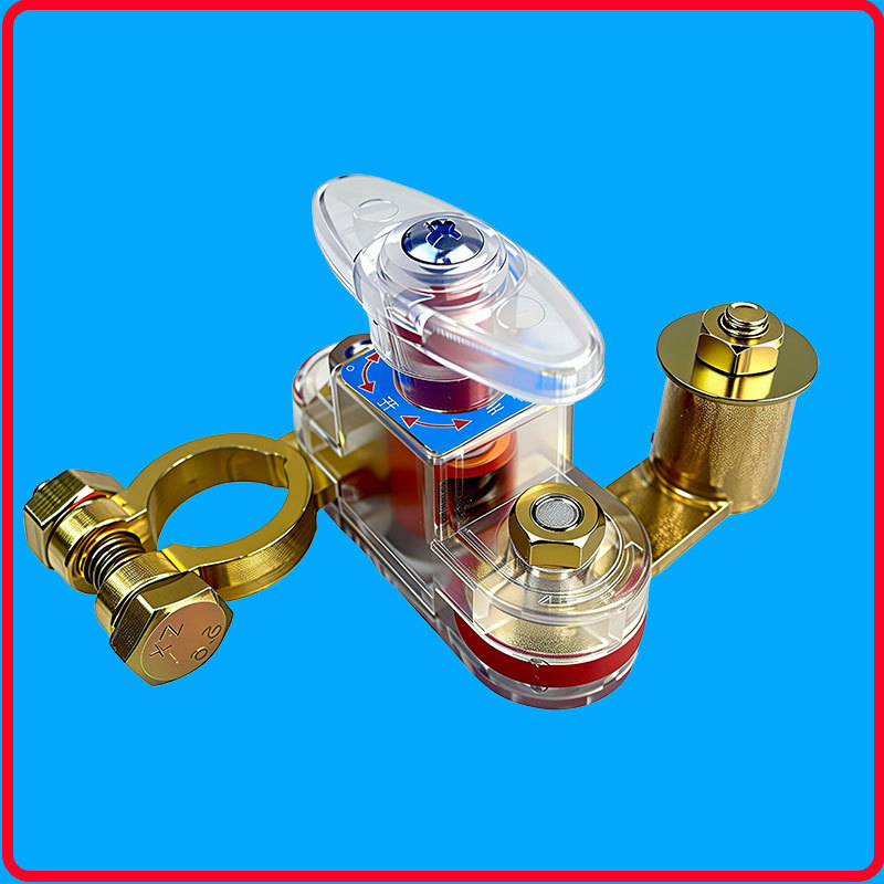 Automobilio akumuliatoriaus išjungimo jungiklis su tyru vario korpusu — tvirtinimo laikiklis, apsauga nuo nutekėjimo ir iškrovimo