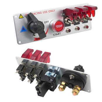 Automobilový 12V LED zapínač so štartom jedným tlačidlom, hlavný vypínač napájania, panel 4 v 1, model XH-3019, značka RIAYOOE