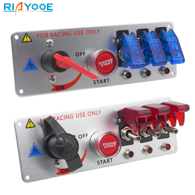 Automobilový 12V LED zapínač so štartom jedným tlačidlom, hlavný vypínač napájania, panel 4 v 1, model XH-3019, značka RIAYOOE