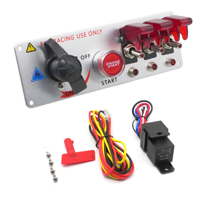 Automobilový 12V LED zapínač so štartom jedným tlačidlom, hlavný vypínač napájania, panel 4 v 1, model XH-3019, značka RIAYOOE