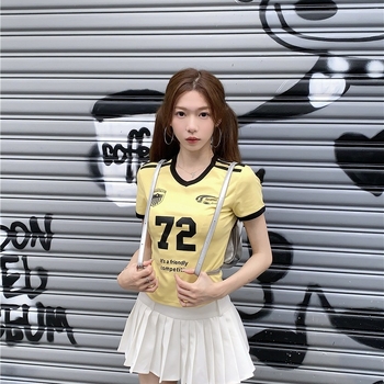 Tricou sport Jersey din chenille cu Spandex, conținut material sub 30%, vară 2024, cod 3432