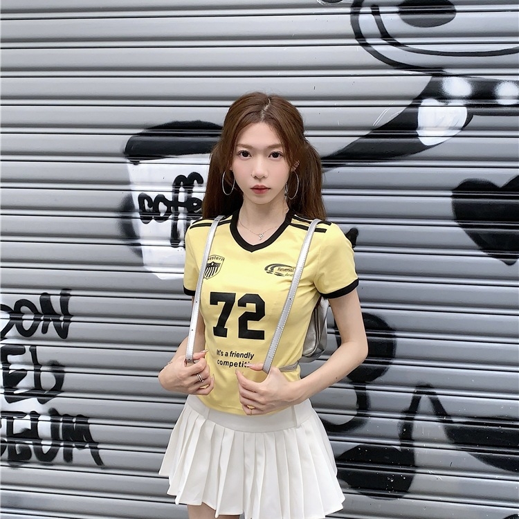 Tricou sport Jersey din chenille cu Spandex, conținut material sub 30%, vară 2024, cod 3432