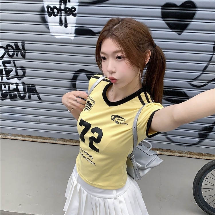 Tricou sport Jersey din chenille cu Spandex, conținut material sub 30%, vară 2024, cod 3432