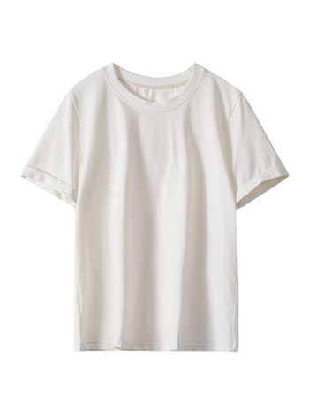 Tricou de femei, vară, mâneci scurte, guler rotund, croială slim, detalii colaj (50-70% bumbac; 30-50% poliester)