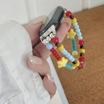 Narukvica za sat s perlama, moderan stil, sučelje 14 mm, zatvarač: jednostruka petlja bez kopče, pakiranje u OPP vrećicu