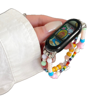 Narukvica za sat s perlama, moderan stil, sučelje 14 mm, zatvarač: jednostruka petlja bez kopče, pakiranje u OPP vrećicu