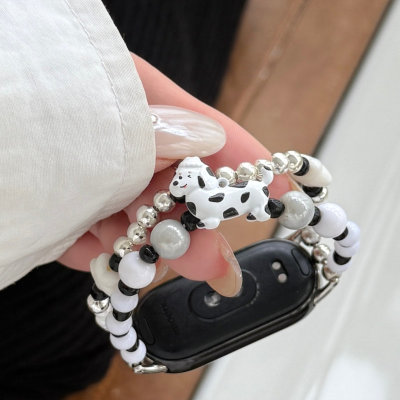 Narukvica za sat s perlama, moderan stil, sučelje 14 mm, zatvarač: jednostruka petlja bez kopče, pakiranje u OPP vrećicu