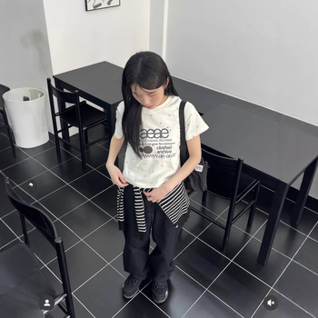 Unisex majica od pamuka s otiskom slova i točkica, okrugli izrez, ležeran kroj, kratki rukavi, u korejskom stilu, za parove