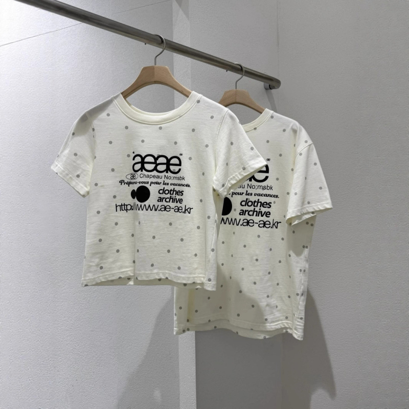 Unisex majica od pamuka s otiskom slova i točkica, okrugli izrez, ležeran kroj, kratki rukavi, u korejskom stilu, za parove