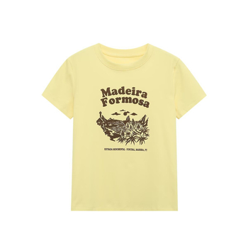 Pb&za tricou damă din poliester imprimat, guler rotund, mâneci scurte