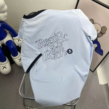 Tricou din bumbac cu guler rotund, mâneci regulate, croială lejeră, 95%+ bumbac, Vară 2025