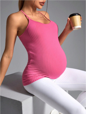 Grūtniecības jogas tops - bezšuvju adījums, viegls, ātri žūst, bez piedurknēm, 90% neilons / 10% spandekss