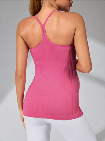 Grūtniecības jogas tops - bezšuvju adījums, viegls, ātri žūst, bez piedurknēm, 90% neilons / 10% spandekss