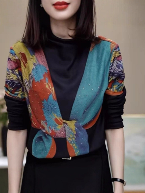 Tricou cu glugă, stil casual, mâneci lungi, croială lejeră, poliester (90-95%)