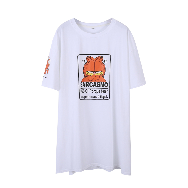 Tricou maternitate din bumbac, vară, cu mâneci scurte, guler rotund, croială lejeră (Lungime 80–100 cm; 90–95% bumbac; mâneci normale)