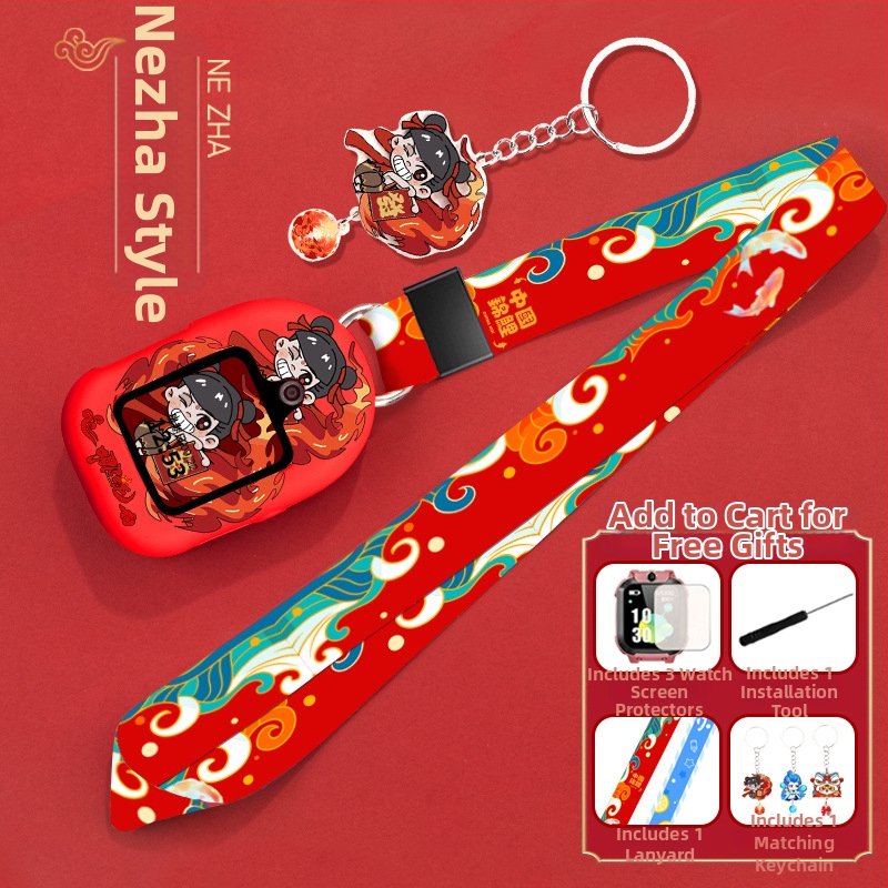 Silikónový nákrčník pre Huawei Kids Watch 5/5 Pro, 4 Pro/4X/3 Pro Super Version 5X — módny vzhľad, zapínanie na jeden slučka, prispôsobiteľné rozmery rozhrania