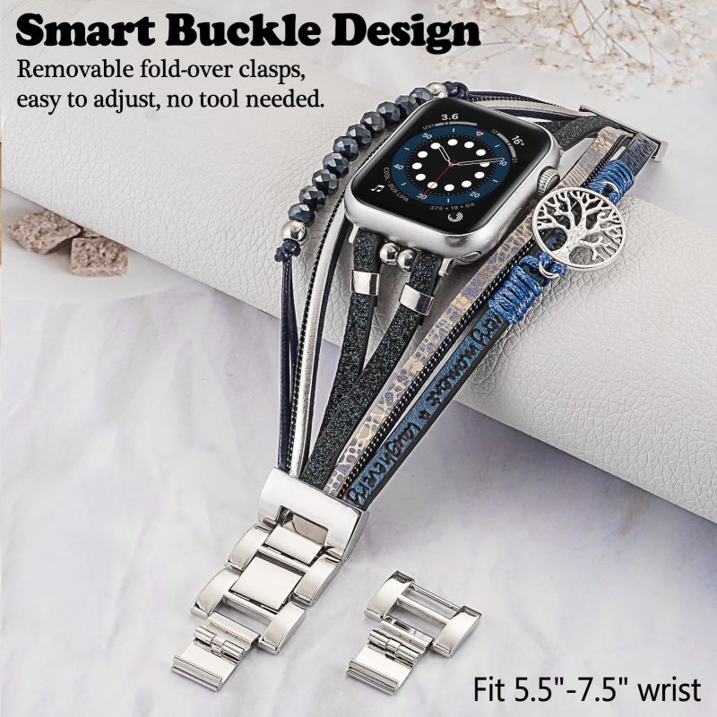 Metalni kaiš za Apple Watch s boemskim dizajnom Drvo života, moderan stil, kompatibilan s Apple Watch