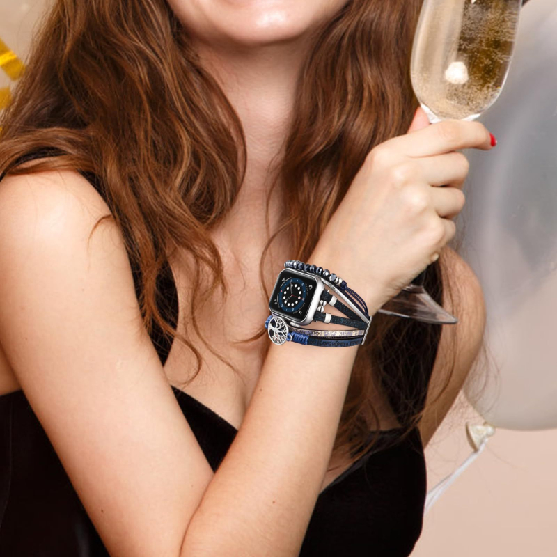 Metalni kaiš za Apple Watch s boemskim dizajnom Drvo života, moderan stil, kompatibilan s Apple Watch