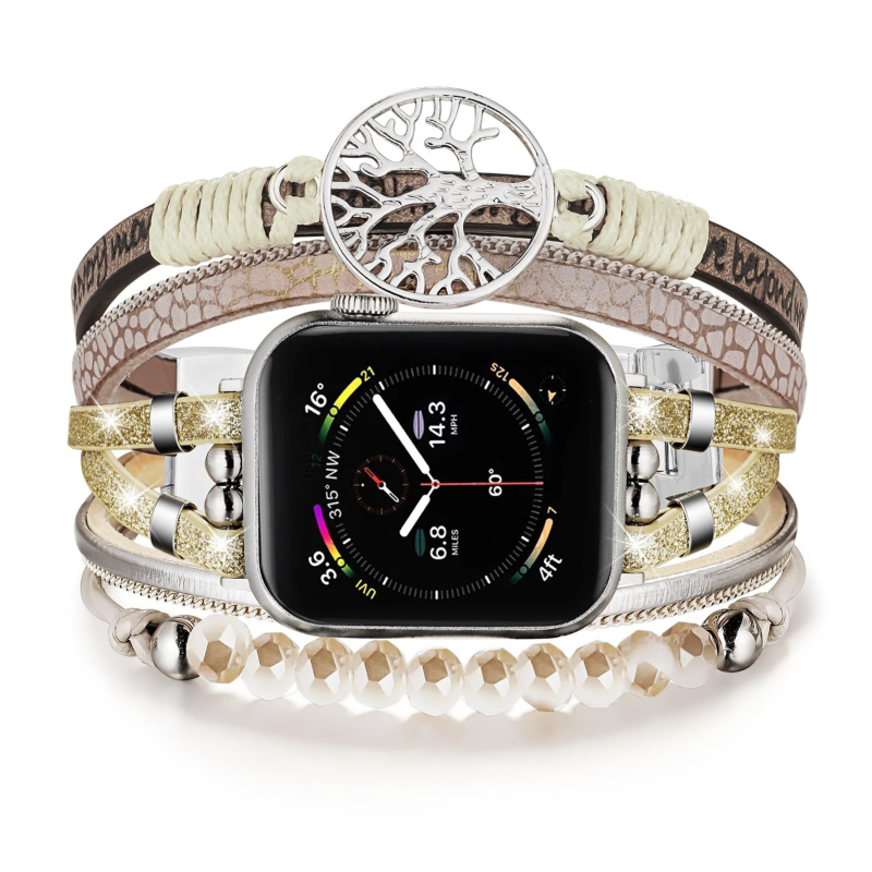 Metalni kaiš za Apple Watch s boemskim dizajnom Drvo života, moderan stil, kompatibilan s Apple Watch