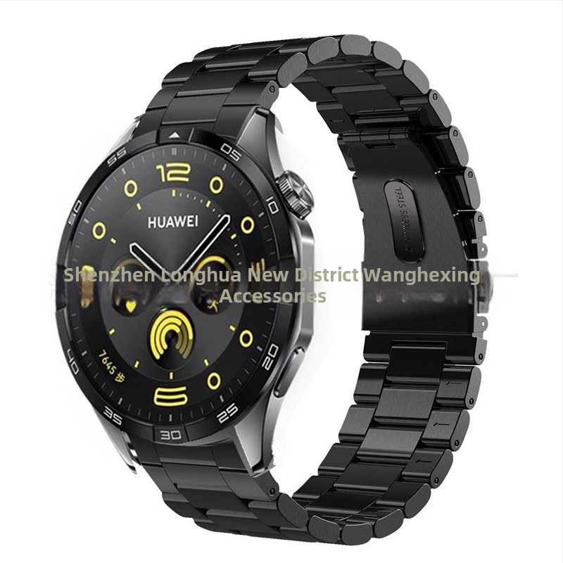 Nerezový zakrivený náramok pre Huawei Watch GT5 – 22 mm šírka konektora, sklápacia spona, 45 g