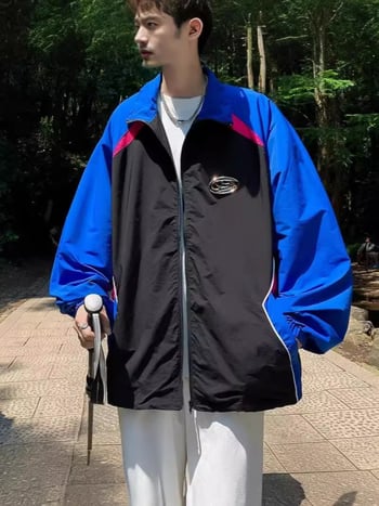 Αντηλιακή μπουφάν για άνδρες, καλοκαίρι, ελαφρύ, Ice Silk, χαλαρή γραμμή, με φερμουάρ, διαπνέοντας πολυεστέρας, κορεατικό στυλ