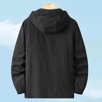 Παλτό με κουκούλα, χαλαρή γραμμή, φερμουάρ, πολυεστέρας, καλοκαίρι