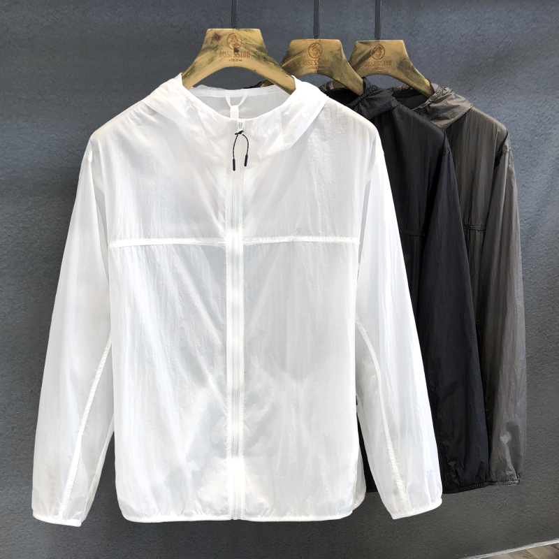 Cămașă cu protecție solară, glugă, UPF50+, material ușor din nylon, croială lejeră