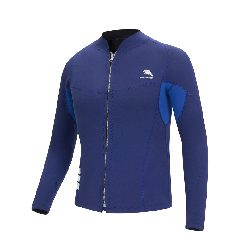 Top de wetsuit pentru bărbați, două părți – mâneci lungi, cald, amestec de fibre chimice, potrivit pentru scufundări, snorkeling și înot