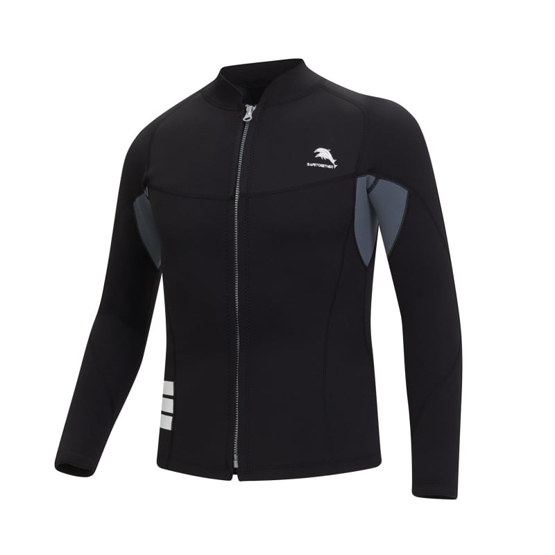 Top de wetsuit pentru bărbați, două părți – mâneci lungi, cald, amestec de fibre chimice, potrivit pentru scufundări, snorkeling și înot