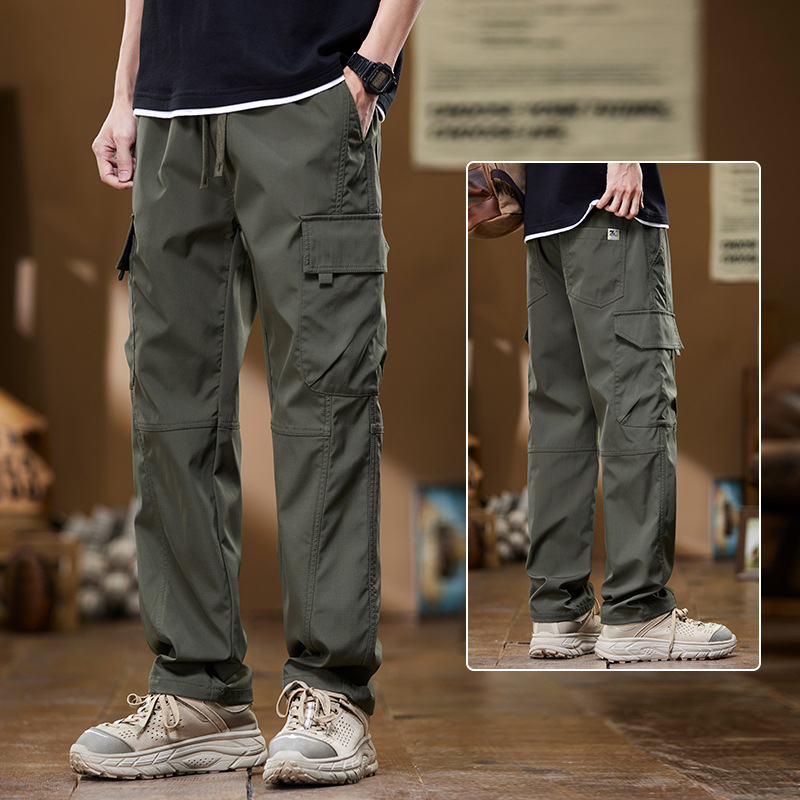 Pantaloni de lucru bărbați cu căptușeală fleece, croială lejeră, dreaptă, talie medie, cu curea, pantaloni sport casual