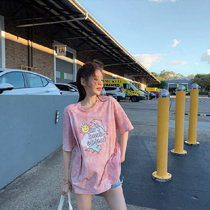 Milk Silk ženska majica kratkih rukava, okrugli izrez, slobodan kroj, tiskani uzorak