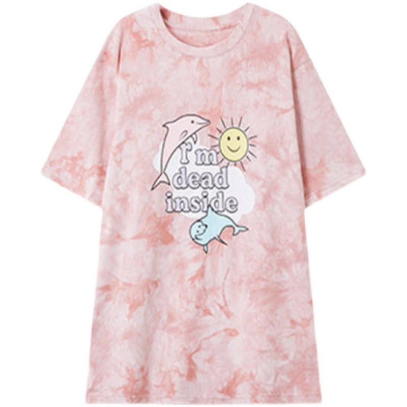 Milk Silk ženska majica kratkih rukava, okrugli izrez, slobodan kroj, tiskani uzorak