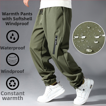 Meeste Softshell joggerid fleecevoodriga, tuule- ja veekindlad, vaba lõige, keskmine talje — Talv 2025