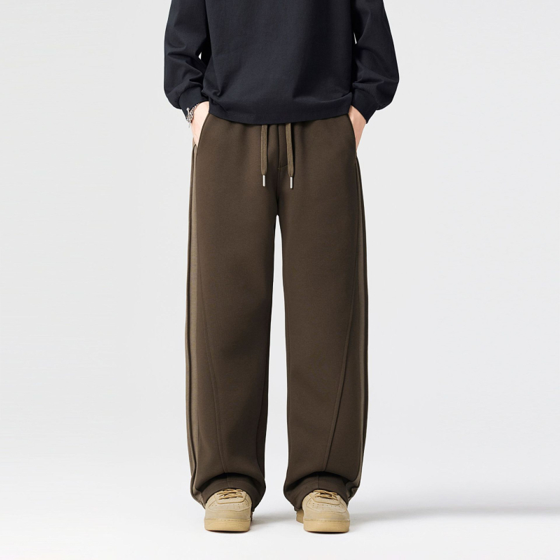 Meeste fliisvoodriga sportpüksid, talvised, lõdva sirge lõikega, puuvillase segu (68.9% puuvill, 31.1% polüester)