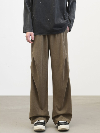 Pantaloni corduroy pentru bărbați, drepti, cu fleece, închidere cu șnur, pantaloni casual de iarnă