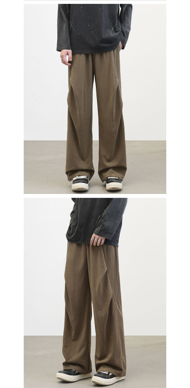 Pantaloni corduroy pentru bărbați, drepti, cu fleece, închidere cu șnur, pantaloni casual de iarnă