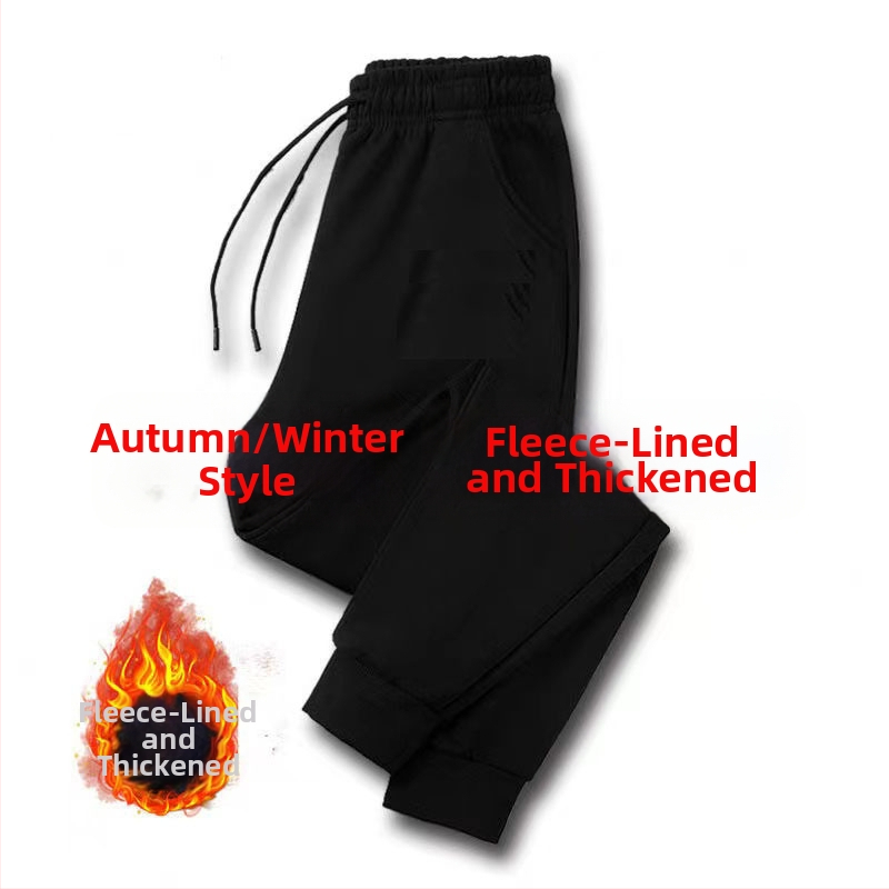 Meeste puuvillased sportpüksid, vaba lõige, kõrge vöökoht, 100% puuvill, talveks, sirged säärteotsad