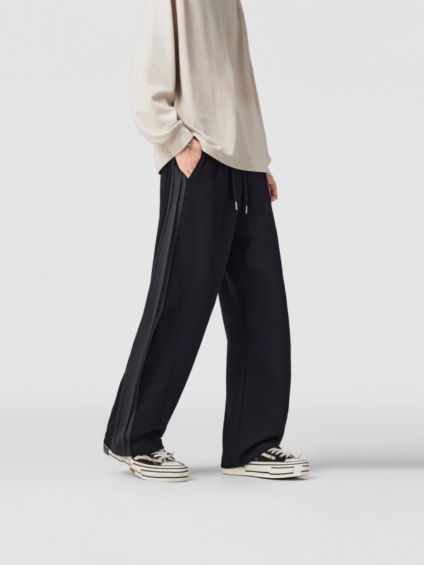 Meeste fliisvoodriga trikotaazpüksid, puuvillase-poliesteri segu, vaba lõige, talvised