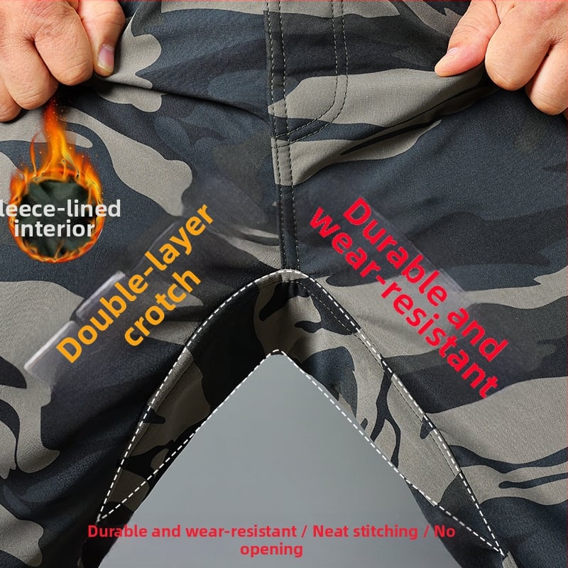 Muške radne hlače s fleece oblogom (ravni kroj; srednji pojas; otporan materijal; 100% akril)