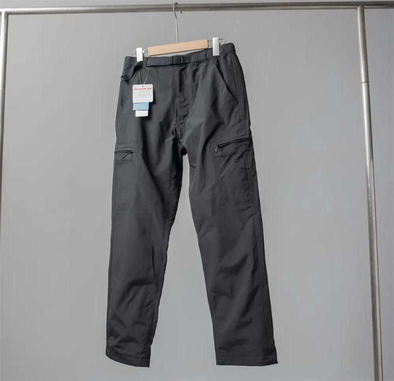 Pantaloni de iarnă pentru bărbați, cu căptușeală din fleece, din fibre de bambus, talie înaltă, croială dreaptă