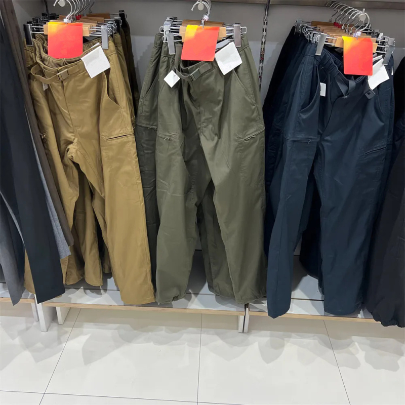 Pantaloni de iarnă pentru bărbați, cu căptușeală din fleece, din fibre de bambus, talie înaltă, croială dreaptă