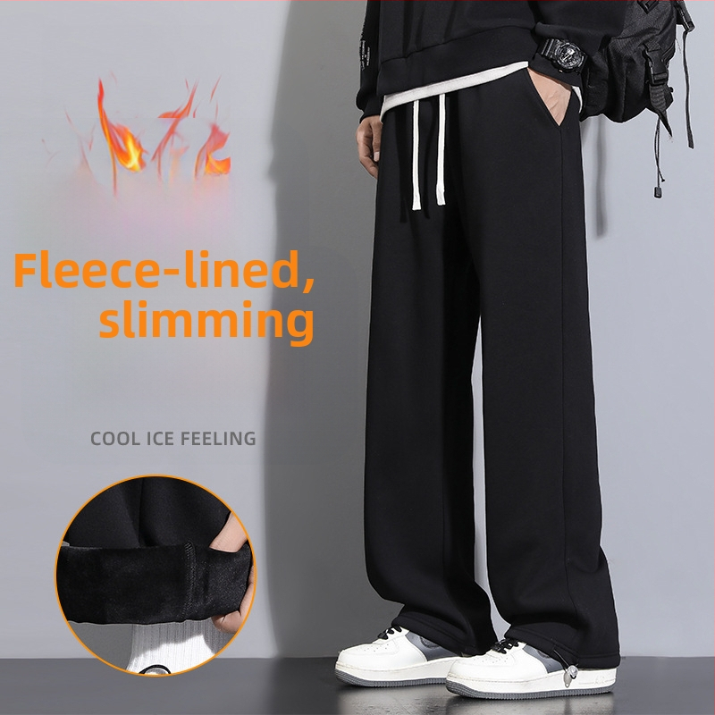 Vīriešu kokvilnas bikses ar taisnu piegriezumu, vidējais jostas platums, mikroelastiska, ziema 2024