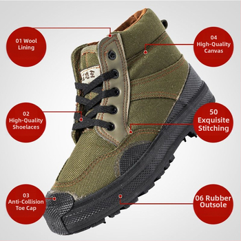 Meeste talve kõrged lõuendkingad, libisemiskindel tald, soe puuvillane sisetald